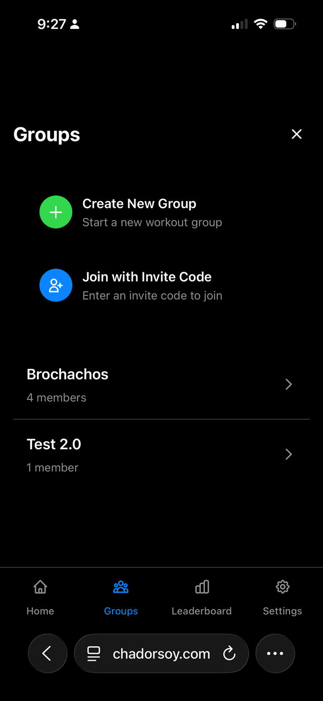 Chad or Soy web join group on mobile