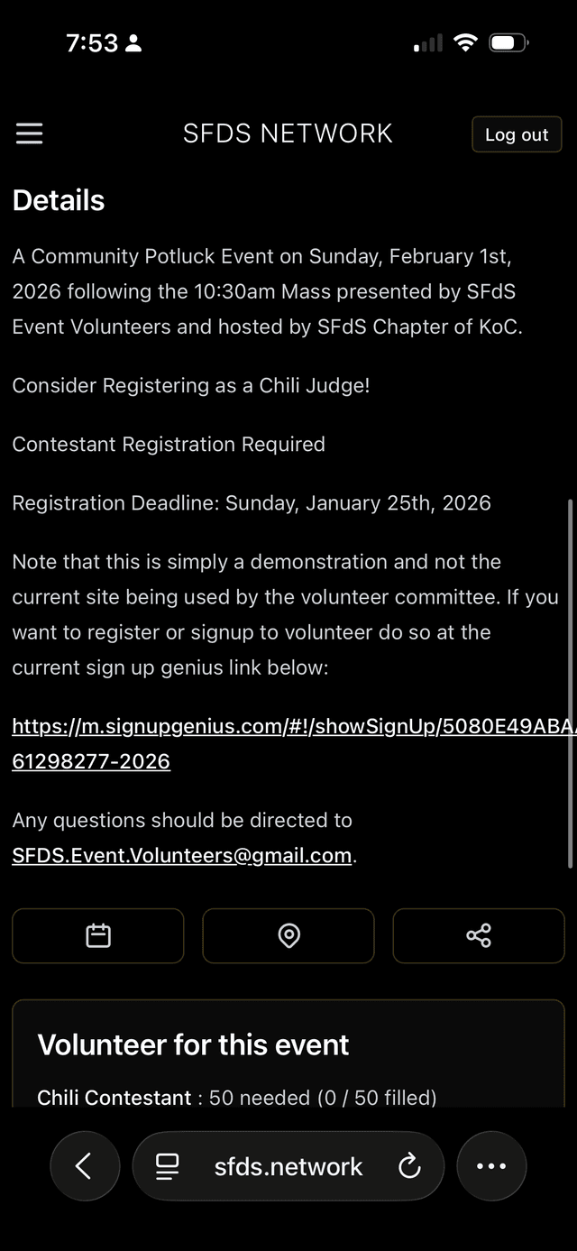 Event page on mobile (2 of 4)