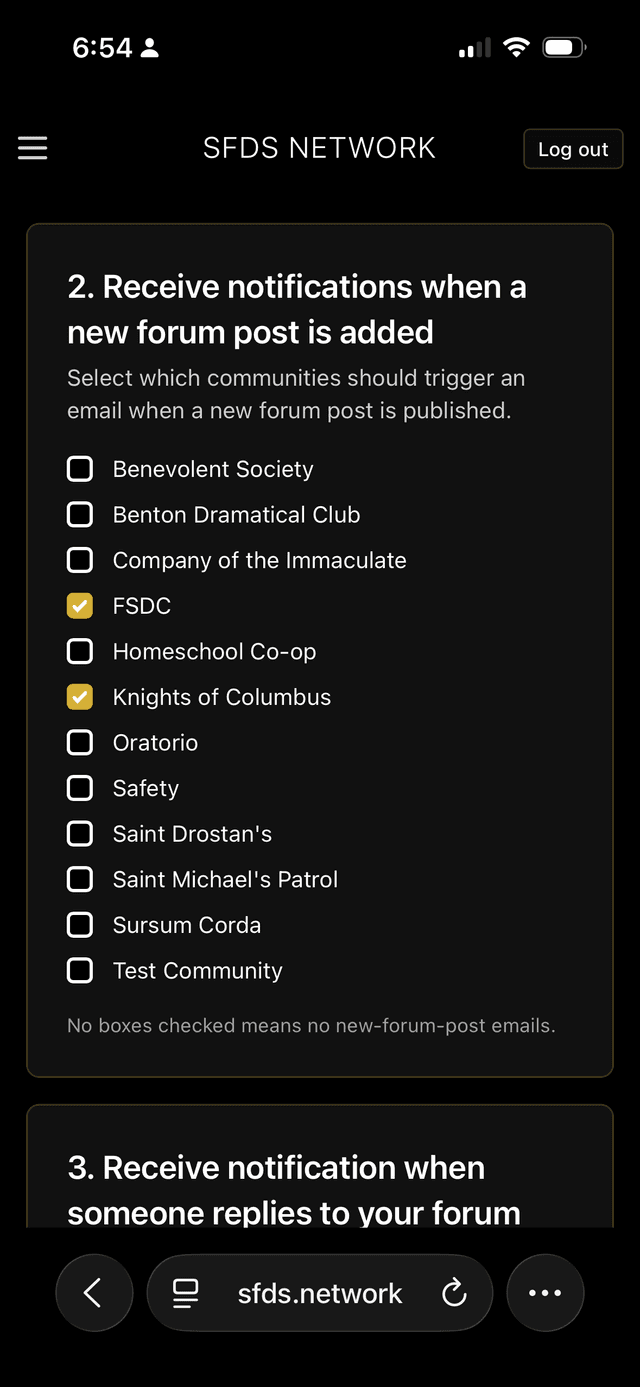 Notifications on mobile